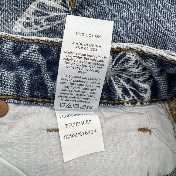 PacSun Butterfly High Waisted Denim Festival Shorts SZ 26 - Picture 10 of 13